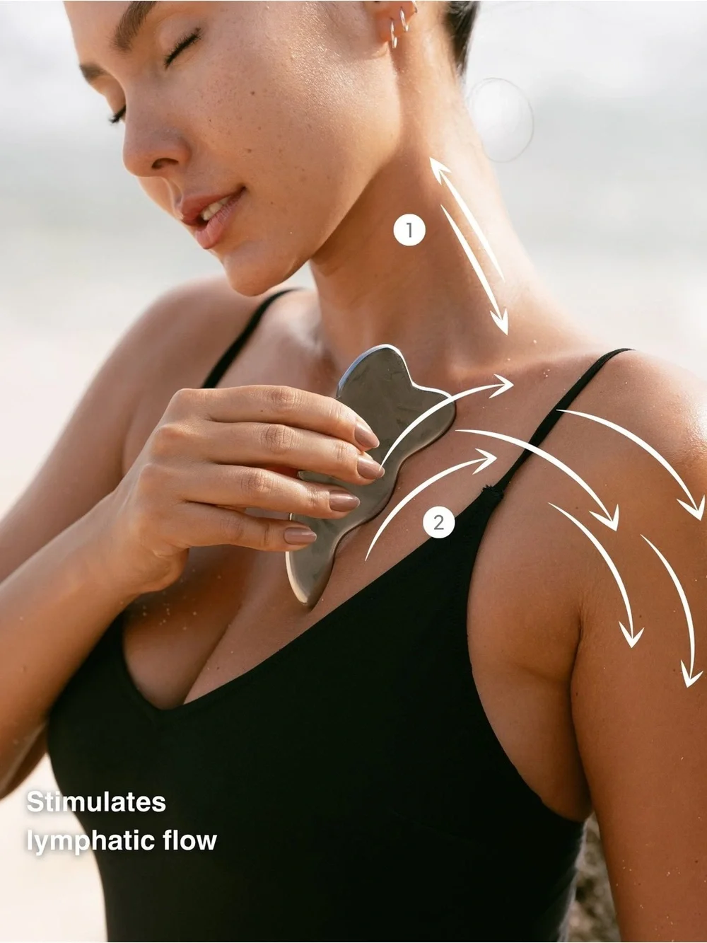 NUSA Holistick Stainless Steel Body Gua Sha Facial Face Massage guashaTool